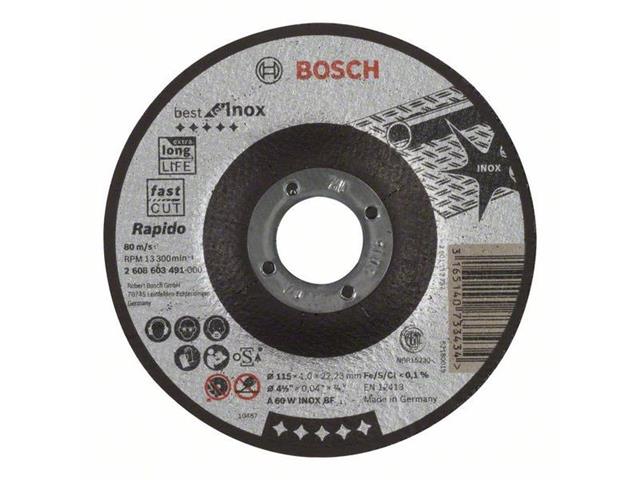 Kolenasta rezalna plošča Best for Inox - Rapido A 60 W INOX BF, 115 mm, 1,0 mm