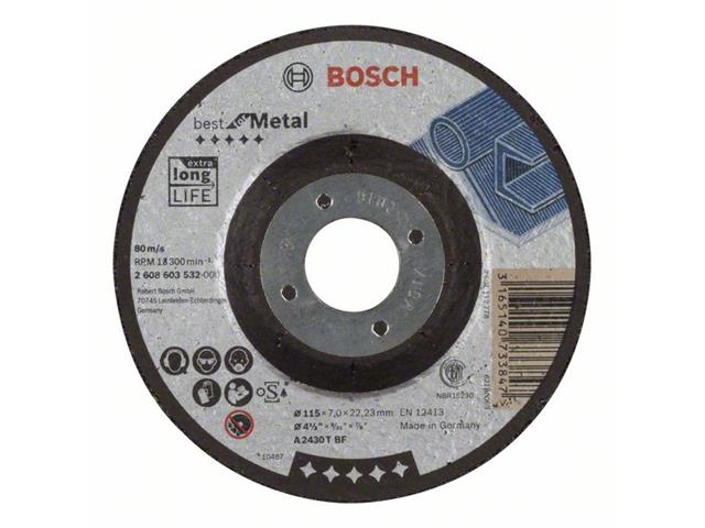 Kolenasta groba brusilna plošča Bosch Standard for Metal, A 2430 T BF, 115mm, 2608603532