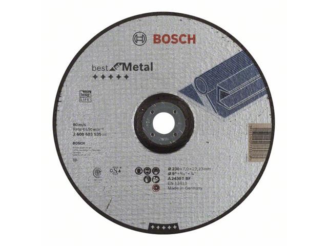 Kolenasta groba brusilna plošča Bosch Standard for Metal, A 2430 T BF, 230mm, 2608603535