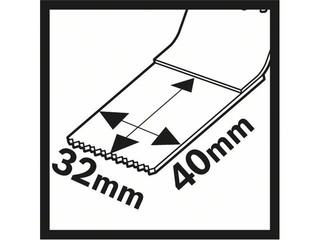 Carbide potopni žagin list Bosch SAIZ 32 AT Metal, Dimenzije: 32x40mm, 2608662353