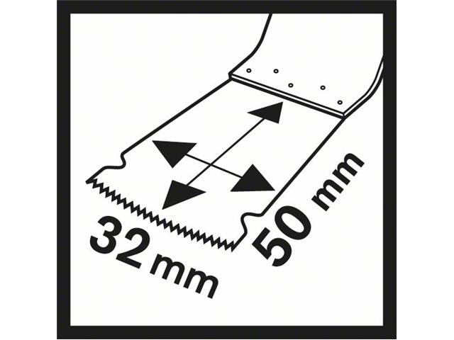 HCS Potopni žagin list Bosch AIZ 32 BSPC, Hard Wood, Dimenzije: 50x32mm, 2608662360