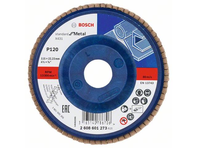 Lamelna brusilna plošča X431, Standard for Metal 115 mm, 22,23 mm, 120
