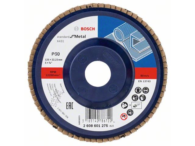 Lamelna brusilna plošča X431, Standard for Metal 125 mm, 22,23 mm, 60
