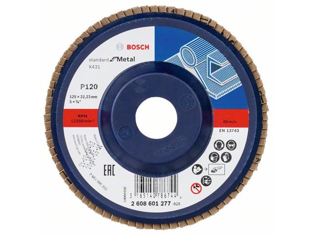 Lamelna brusilna plošča X431, Standard for Metal 125 mm, 22,23 mm, 120