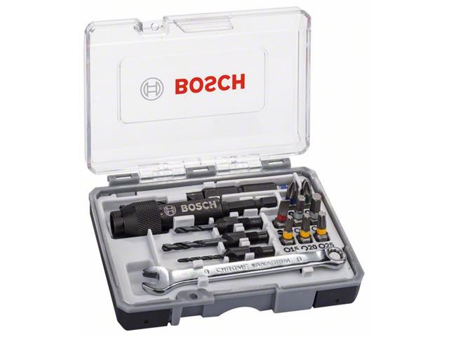 20-delni komplet vijačnih nastavkov Drill&Drive PH2; PH2; PZ2; SL5; H4; H5; T15; T20; T25