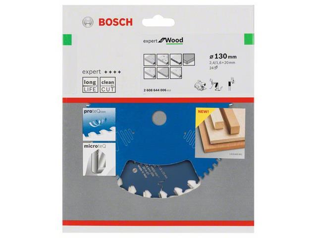 List za krožne žage Bosch Expert for Wood, Dimenzije: 130x20x2,4mm, Zob: 24, 2608644006