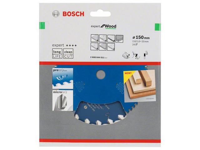 List za krožne žage Bosch Expert for Wood, Dimenzije: 150x20x2,6mm, Zob: 24, 2608644011