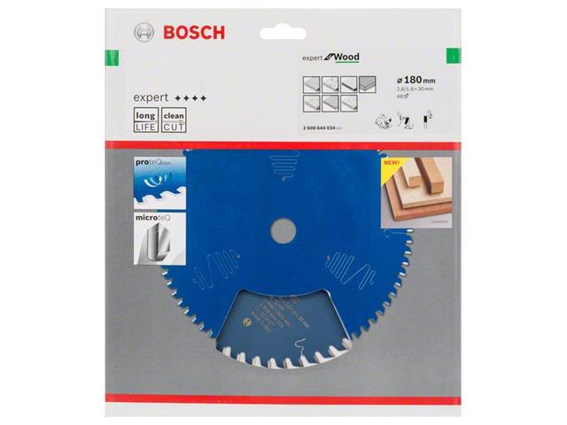 List za krožne žage Bosch Expert for Wood, Dimenzije: 180x30x2,6mm, Zob: 48, 2608644034