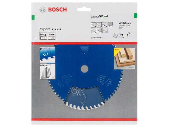 List za krožne žage Bosch Expert for Wood, Dimenzije: 184x30x2,6mm, Zob: 56, 2608644043