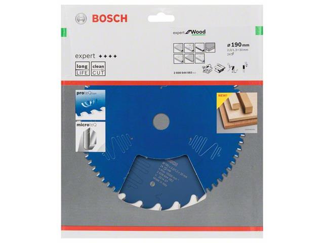 List za krožne žage Bosch Expert for Wood, Dimenzije: 190x30x2,0mm, Zob: 24, 2608644083
