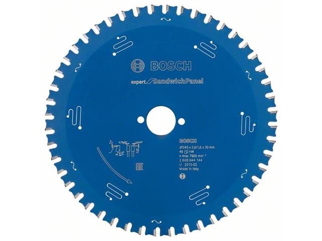 Žagin list za krožne žage Bosch Expert for Sandwich Panel, Dimenzije: 240x30x2,6mm, Zob: 48, 2608644144