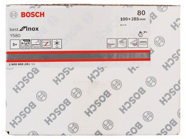 Brusilni tulec Bosch Y580 , Dimenzije: 100 x 285 mm, 90 mm, Zrnatost: 80, 2608608Z81