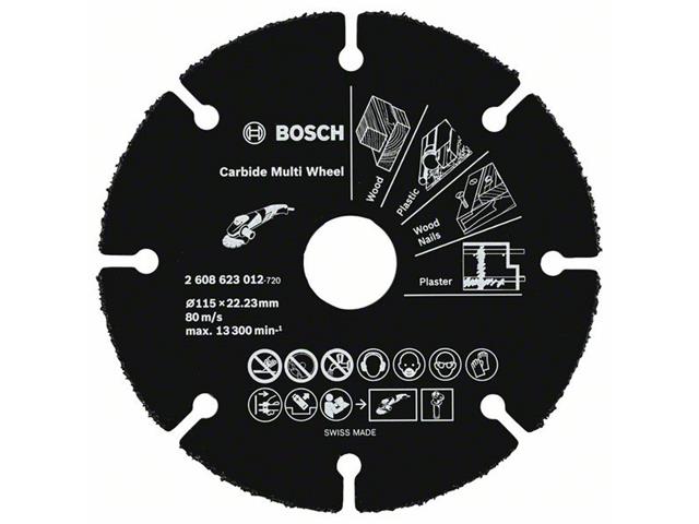 Rezalna plošča iz karbidne trdine Bosch Multi Construction, Dimenzije: 115x22.23mm, 2608623012