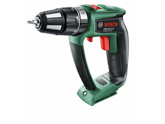 Akumulatorski udarni vrtalni vijačnik Bosch PSB 18 LI-2 Ergonomic SOLO,18V,28/32Nm,13mm, 06039B0302