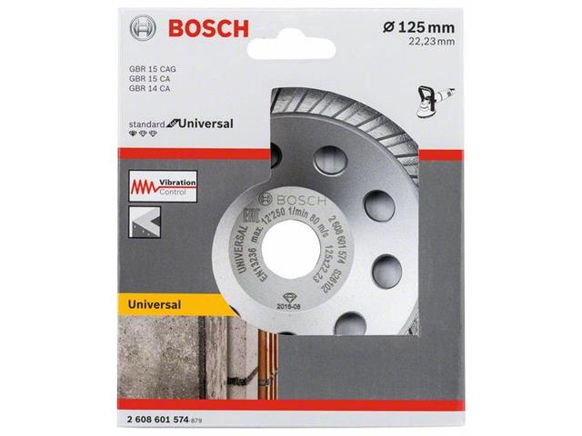 Diamantna brusilna plošča Bosch „Standard for Concrete“, Dimenzije: 125x22,23x5mm, 2608601574