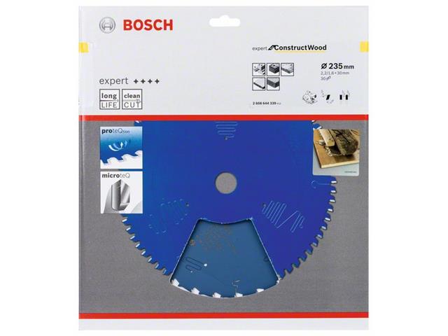 Žagin list za ročne in potopne krožne žage Bosch EX CW H, Dimenzije: 235x30mm, Zob: 30, 2608644339