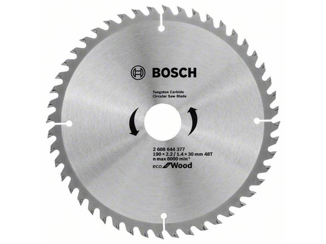 List za krožno žago Bosch Eco for Wood, Dimenzije: 190x2,2/1,4x30mm, Zob: 48, 2608644377