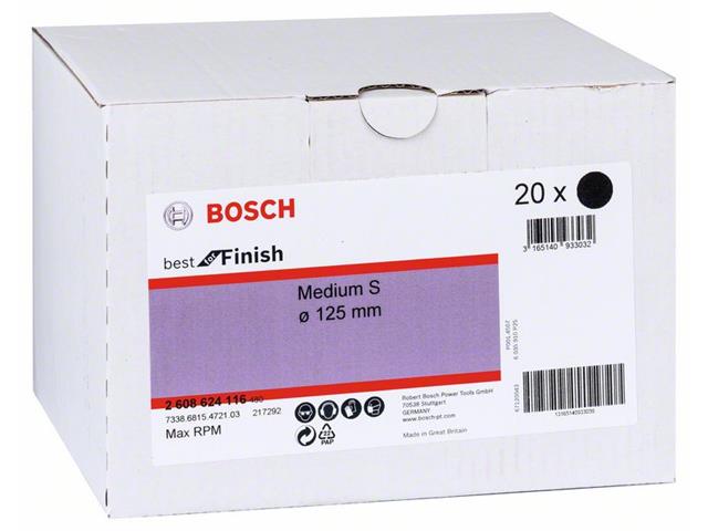 Flis Bosch, srednja zrnatost Medium S, plošča 125mm, 2608624116