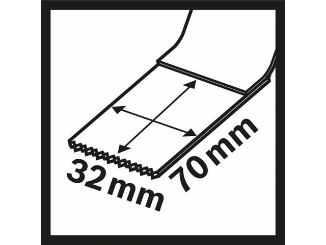 Potopni žagin list Bosch Carbide MAIZ 32 AT, Pakiranje: 10kos, Dimenzije: 70x32mm, 2608664499