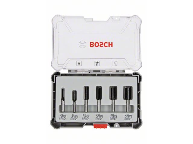 6-delni komplet premih rezkarjev Bosch s 6-milimetrskim vpenjalnim steblom, 2607017465