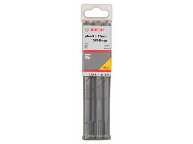 Udarni svedri Bosch SDS-plus-3, Dimennzije: 12 x 100 x 160 mm, Pakiranje po 10 kosov